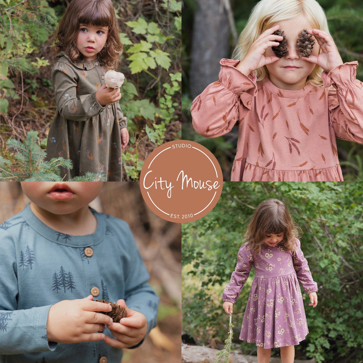 Tiered Henley Dress - Twilight Forest