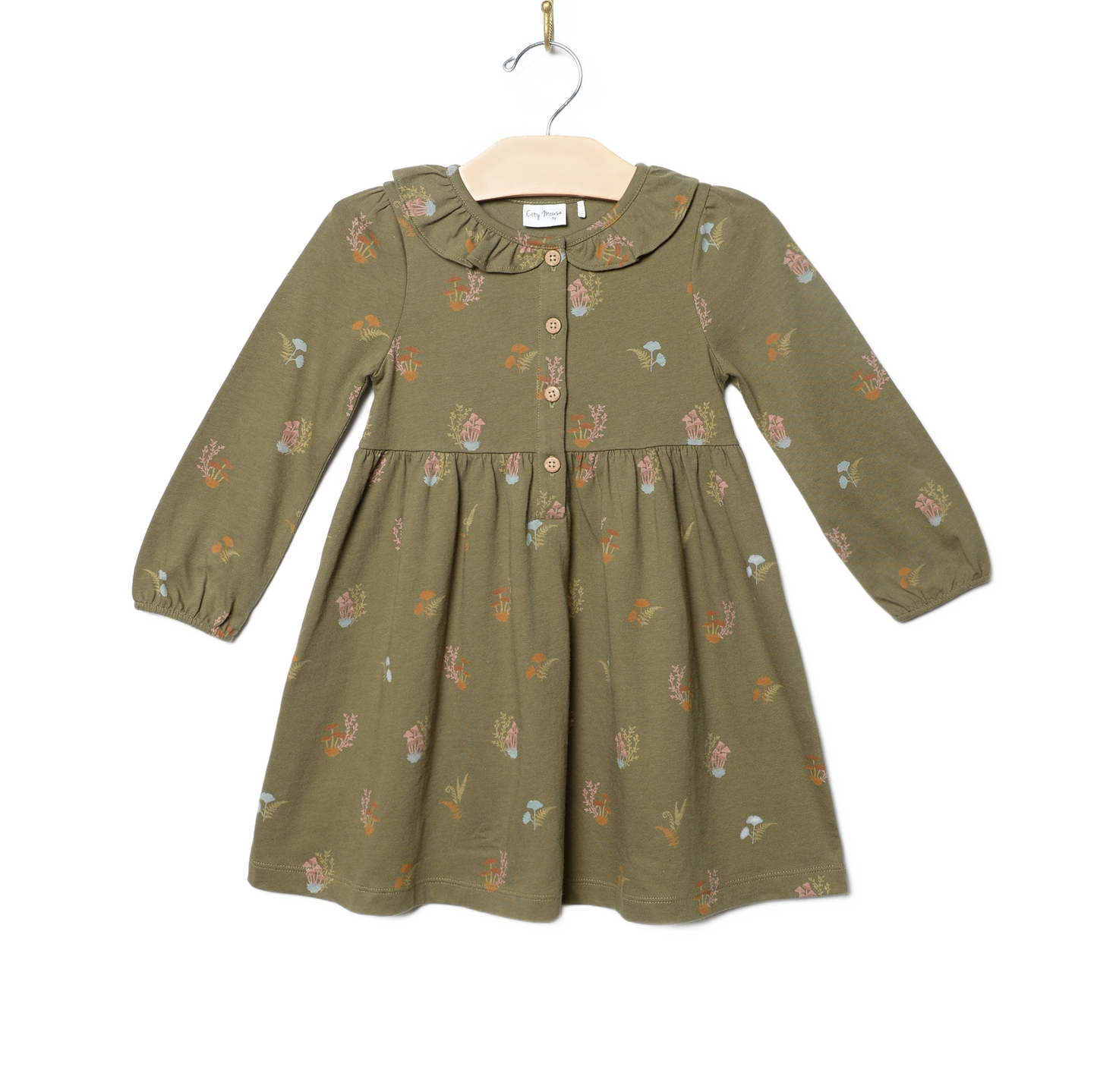 Frill Collar Dress- Lichen Mushrooms