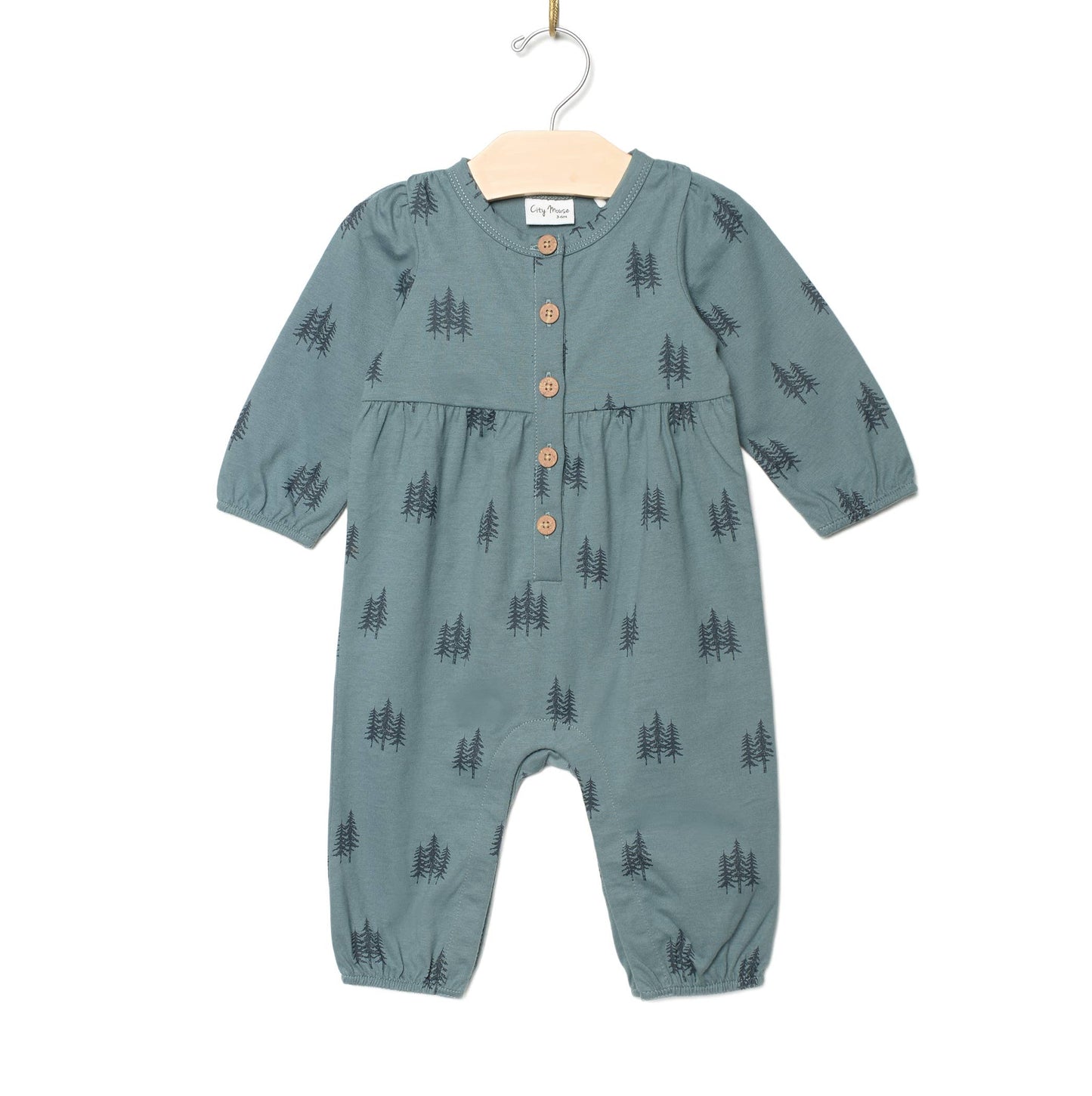 Henley Long Leg Romper- Twilight Forest