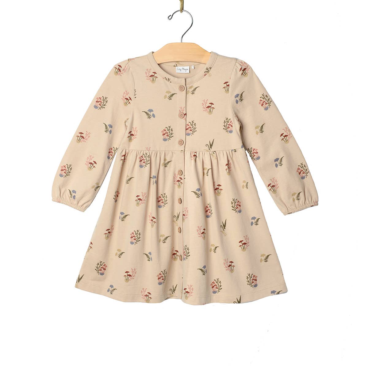 Button Down Dress - Fall Mushrooms