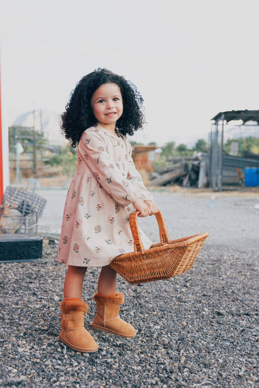 Button Down Dress - Fall Mushrooms