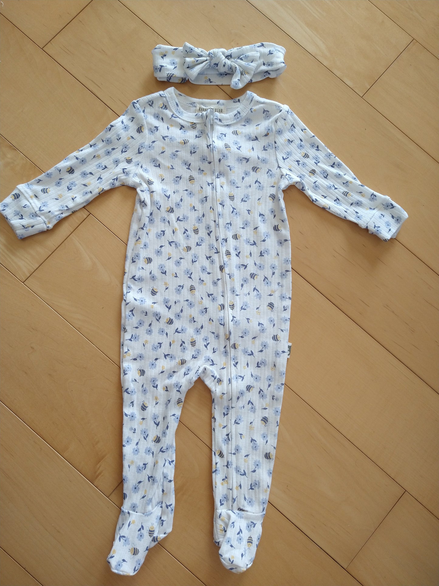 RABBIT & BEAR  Two Piece Onesie & Headband Set