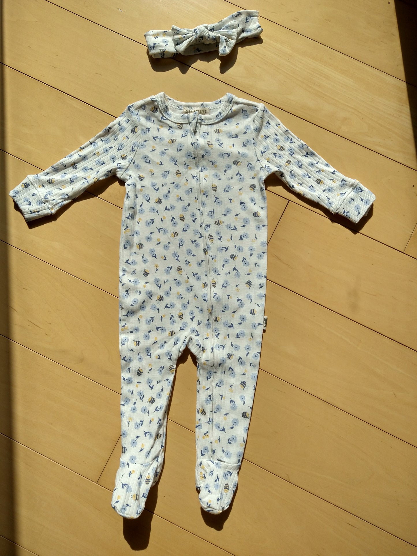 RABBIT & BEAR  Two Piece Onesie & Headband Set
